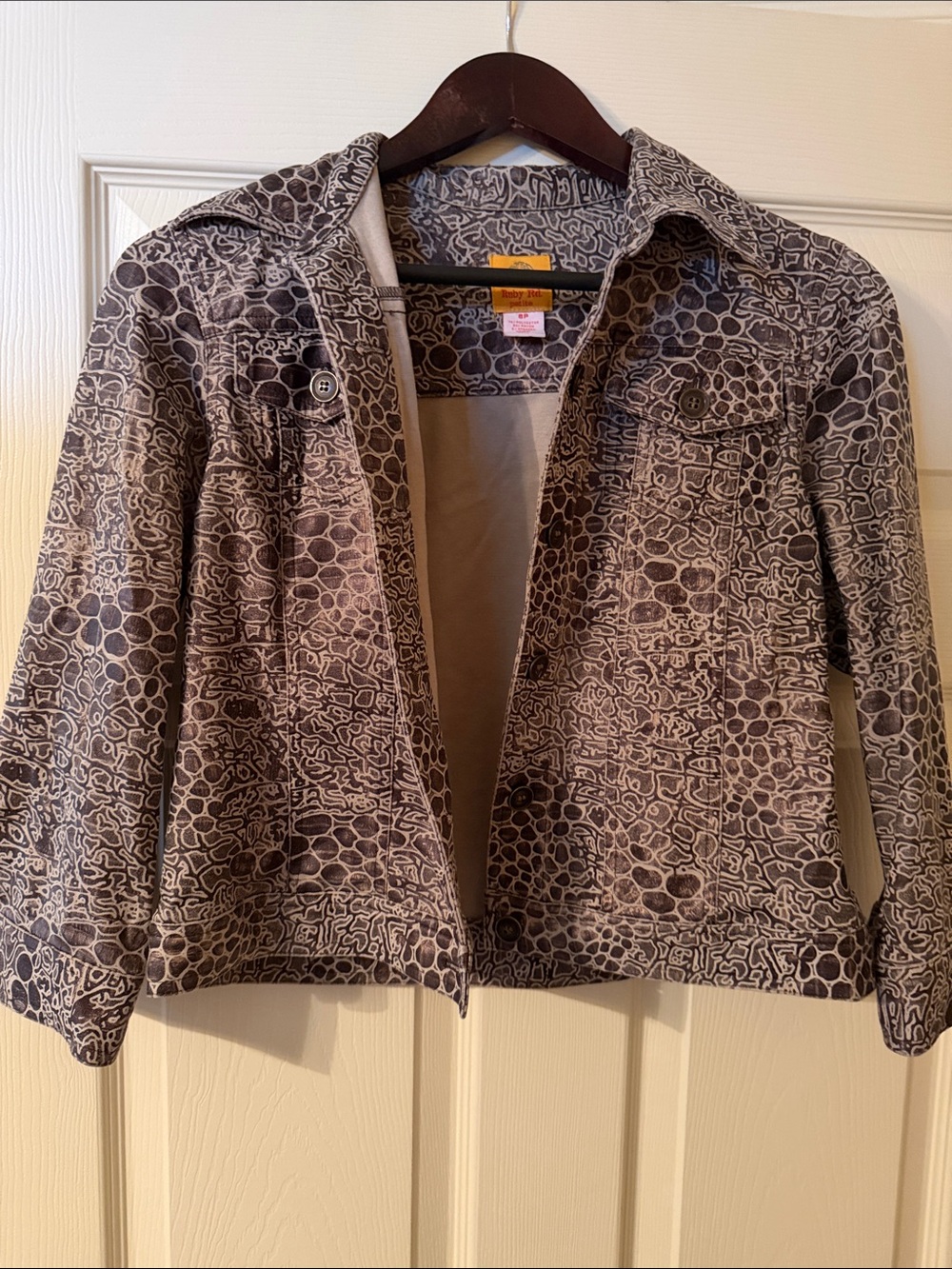 Women’s Brown Patterned Jacket - Casual Lightweight Coat